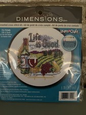 Dimensions 14 Count Cross Stitch Kit Wine 72-73545 Life Is Good