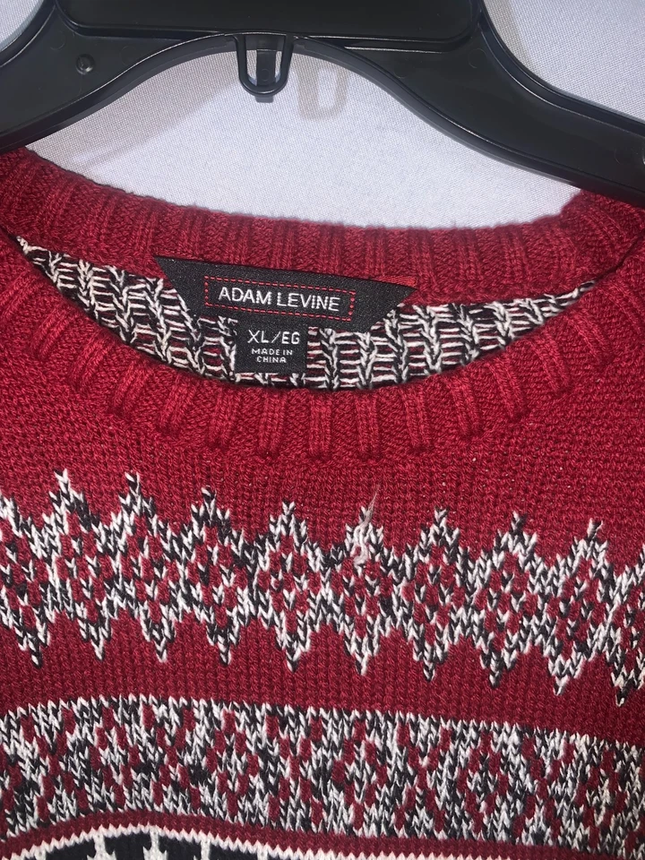 Adam Levine Cool Ugly Christmas Red White Size XL Sweater - Image 4 of 4