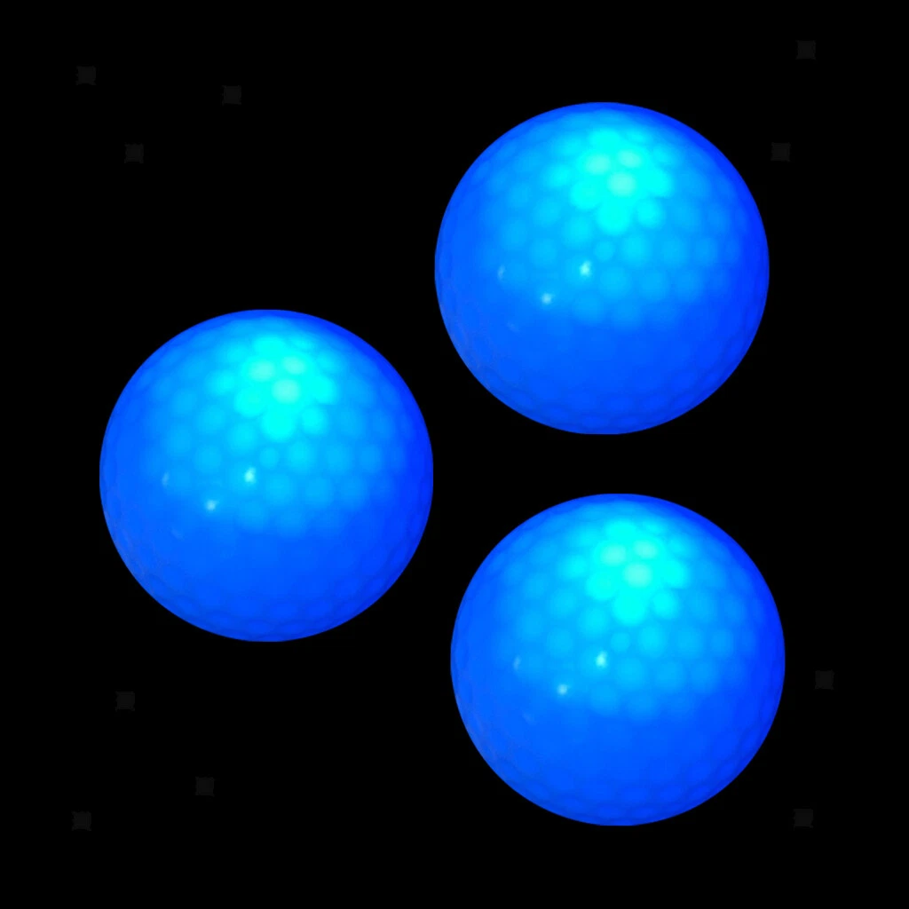 Elastic Bright Glow In the Dark Blue LED Golf Balls Pack