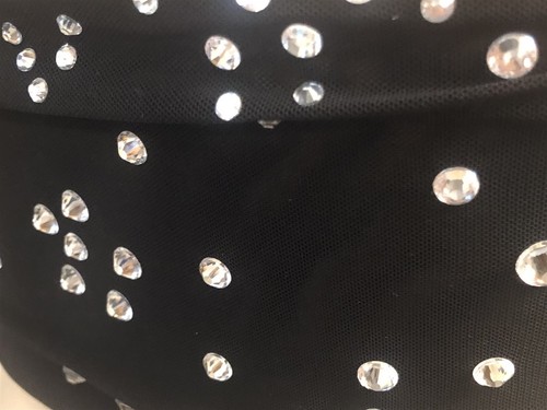 Cynthia Rowley Black Rhinestone Studded Bandeau Mesh Top - Medium - Picture 5 of 8