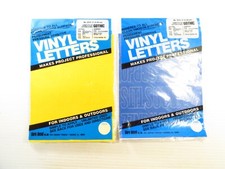 2 PK Duro Decal Permanant Adhesive Vinyl Letters/Numbers: 2" Gothic BLUE/YELLOW
