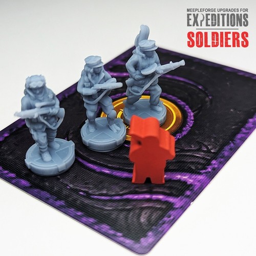 Soldiers for Scythe Expeditions - GREY - 10pcs - Upgraded Worker Meeples - Picture 6 of 10
