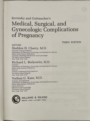Rovinsky Guttmacher Medical Surgical Gynecologic Complications Pregnancy 3rd Ed - Picture 5 of 8