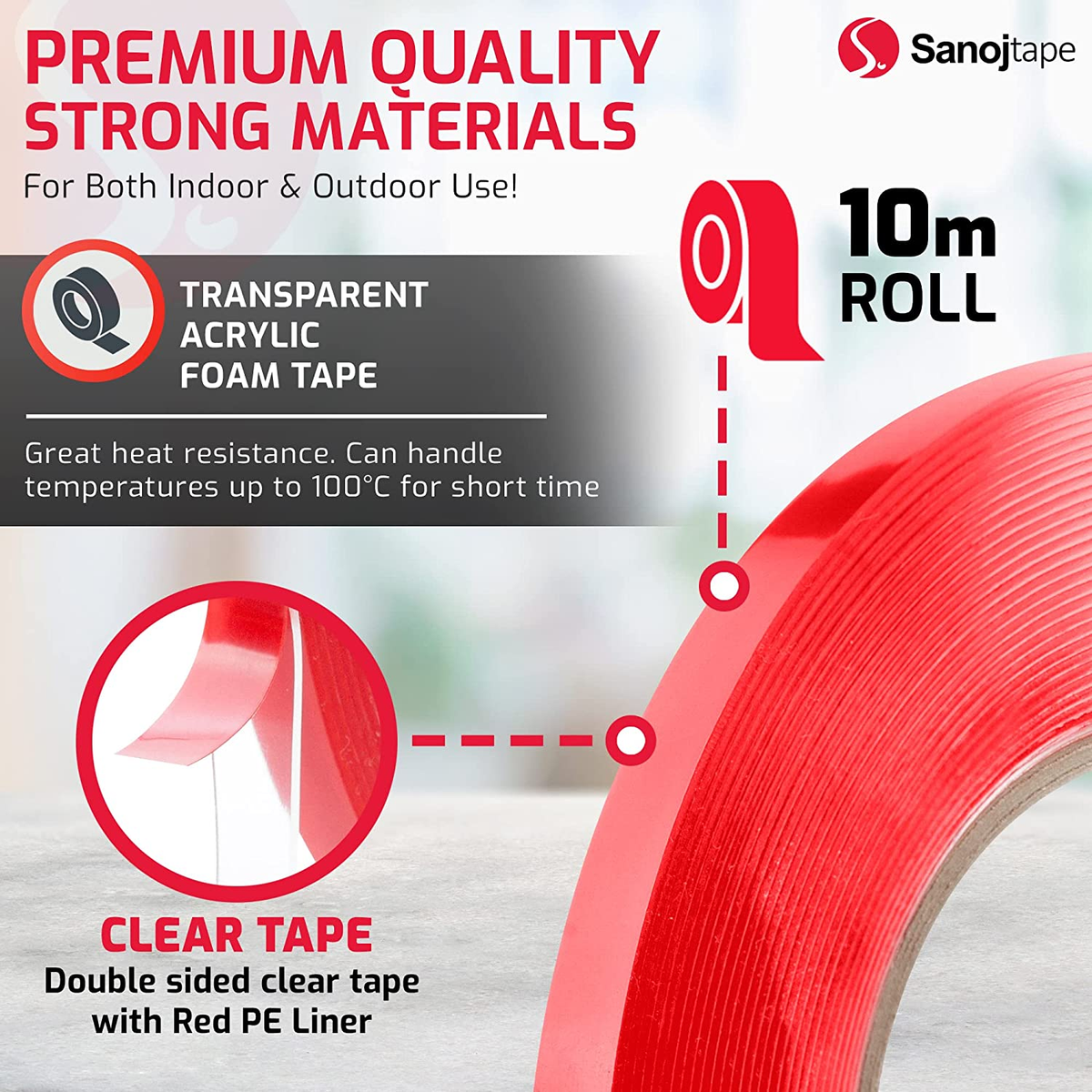 Double Face Extra Fort  5Mètres , Ruban Adhésif Double Face Extra Fort 5metres Ruban Adhesif Double Face Robuste Sans Traces Amovible Reutilisable Lavable 2pcs 99082773