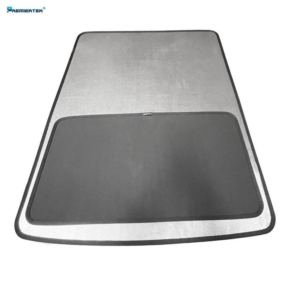 Rivian R1S Front and Rear Glass Roof Sunshades 2in1 Design Black UV-Reflect 2pcs - Image 2 of 4