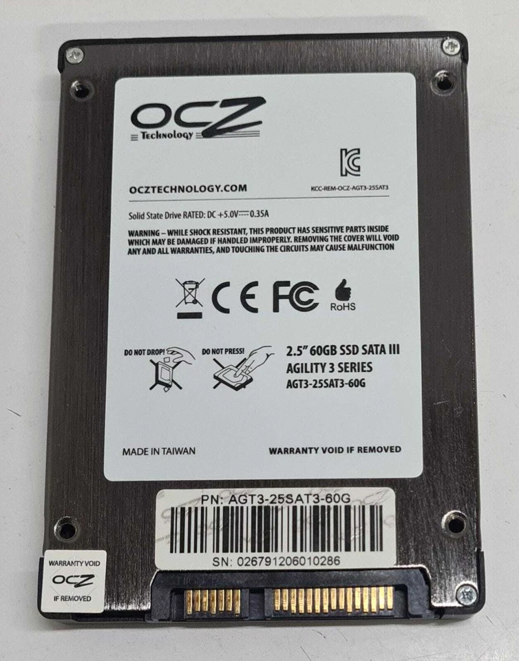 [LOT 5] OCZ AGILITY 3 2.5" Solid State Drive 60GB SSD SATA III AGT3-25SAT3-60G - Image 3 of 4