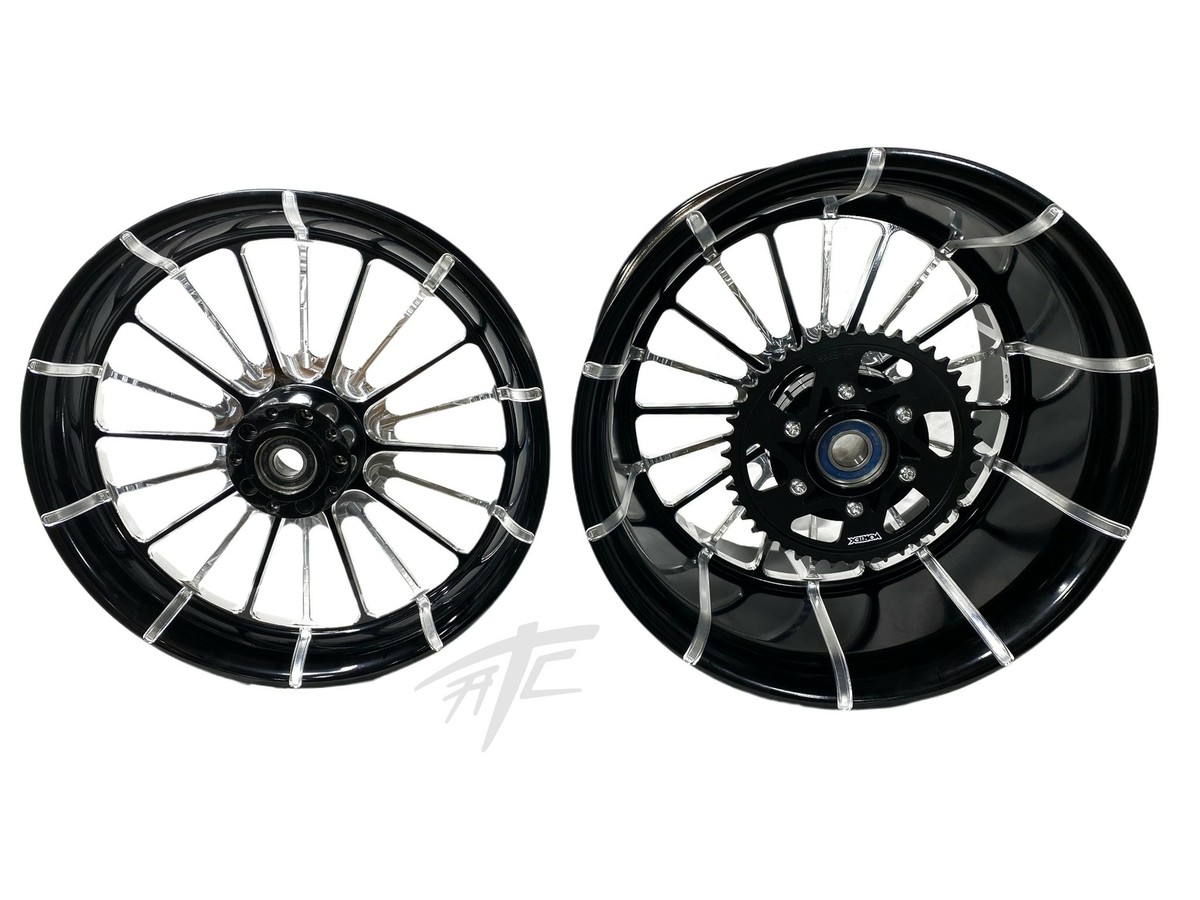 タイヤ・ホイール shanti NINJA STOCK SIZE BLACK CONTRAST INFIDEL WHEELS 00-05 KAWASAKI