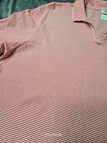Lacoste Shirt Mens Extra Large Johnny Collar Polo Textured Jacquard Stripe - Picture 5 of 15