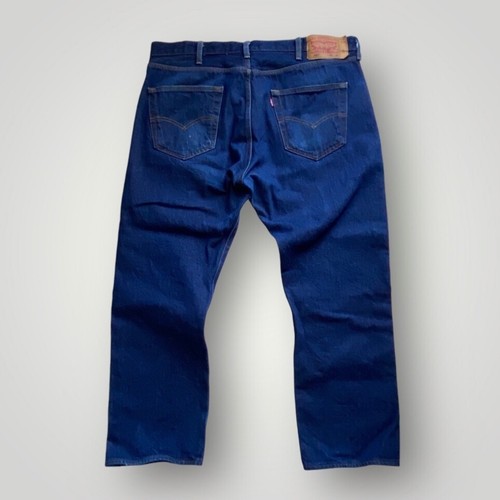 Levi’s 501 Button Fly Jeans Men’s 40x30 Dark Blue Denim Straight Leg 100% Cotton - Picture 6 of 12