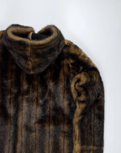 ๐จ 90s Balmain vintage heavy faux fur reversible coat jacket mans M browm black - Picture 8 of 16