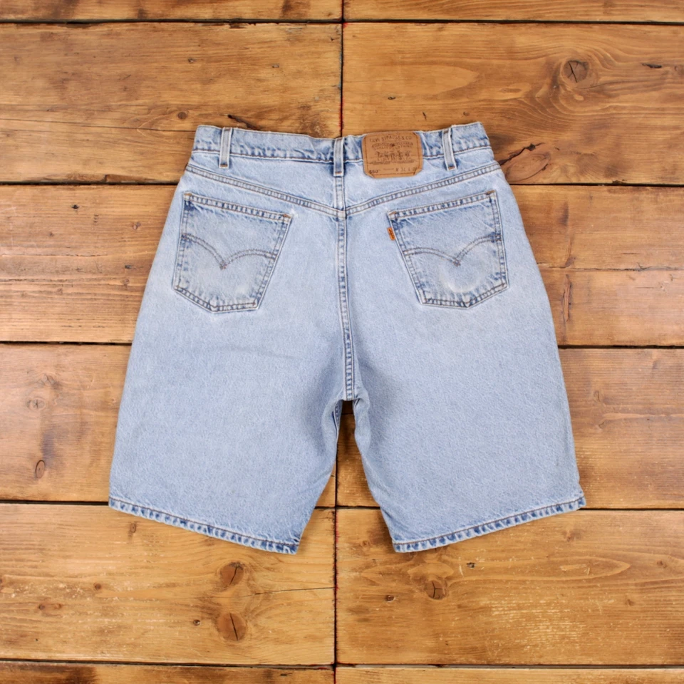 Vintage Levi's Denim Shorts 34 Levis 550 Hemmed 90s Jorts Medium Wash Bermuda - Image 2 of 4