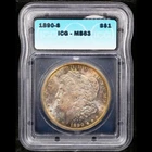 1890-S $1 Silver Morgan Dollar MS 63 ICG # 7394001001 + Bonus