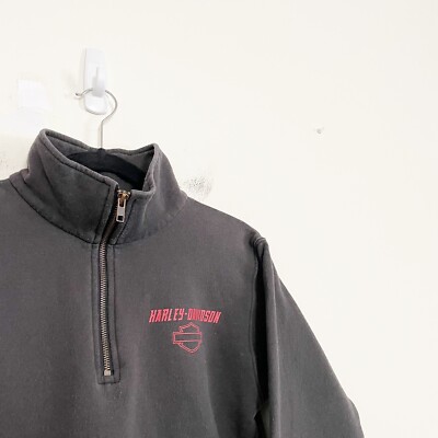 Vintage Harley Davidson Women's 1/4 Zip Pullover Sweatshirt