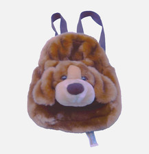 Toys R Us Animal Alley Plush Adjustable Zippered Backpack With Pocket 10" X 8"