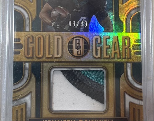 EAGLES KENNETH GAINWELL GOLD STANDARD GOLD GEAR 3-COLOR PATCH #/49 JERSEY CARD - Picture 5 of 8