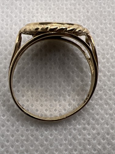 Anello VINTAGE Oro Giallo Solido 10K DOLLARI MONETA LIBERTY COPIA FATTA A MANO 2,5GR. - Foto 6 di 12