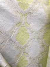 IVORY YELLOW DAMASK CHENILLE UPHOLSTERY BROCADE FABRIC 54 in. Sold BTY