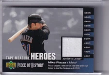 2002 UPPER DECK PIECE OF HISTORY TMMP MIKE PIAZZA GAME-WORN JERSEY METS HOF A112
