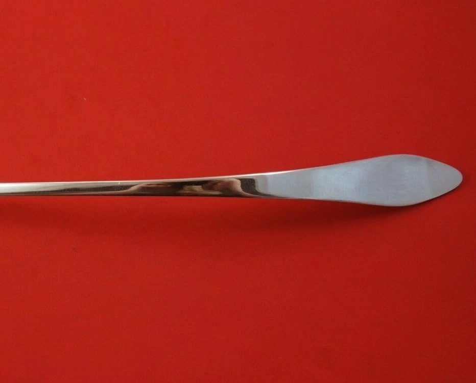 Cucharón perforador antiguo puntiagudo de plata de ley original de 15" Foto 3 de 3