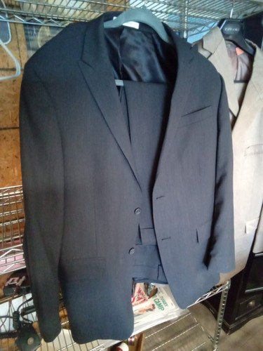 Kenneth Cole Reaction 42R Skinny Fit Black Suit Jacket And 35W Pants WPL8709 - Picture 6 of 6