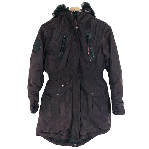 Canada Weather Gear Winter Jacket Faux Fur Zip Up Burgundy Red Sz L