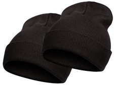Top Headwear Men's Women's Solid Beanies - 2 Pack Winter Cap Knit Beanie