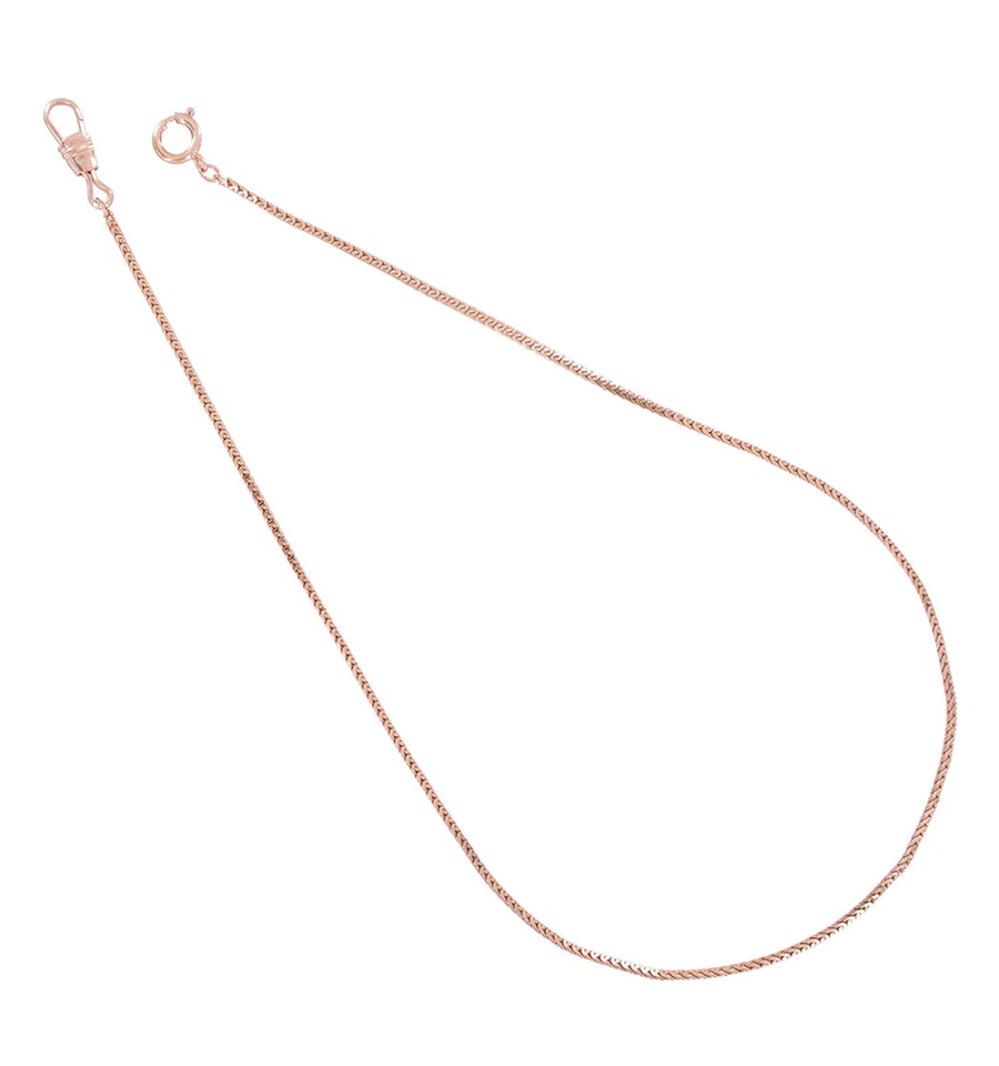 Ky & Co Reloj Bolsillo Hombre Tono Oro Rosa Metal Llavero Cadena Cuadrada Largo 18" Foto 2 de 3