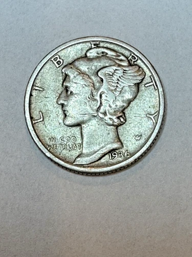 1936-P  Mercury Dime 10C Silver - Fine