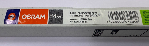 1x 14W OSRAM T5 2 Pin 549mm (563mm) Fluorescent Tube Strip Light Bulb 2700K Lamp - Picture 3 of 3