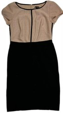 Ann Taylor Colorblock Beige Black Womans Dress Size 0