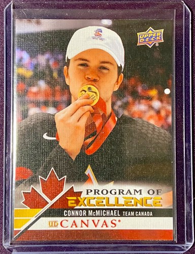 2020-21 Upper Deck Series 2 Conner McMichael Program of Excellence Canvas RC - Picture 2 of 3