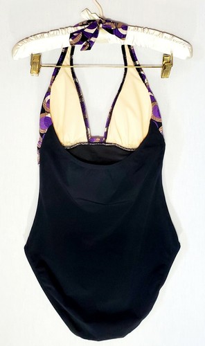 Kenneth cole New York Swimsuit Sz 6 Black Purple One piece Womens Summer wear - Picture 3 of 10