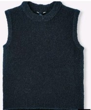 Joules Lily Navy Bouclé Vest Size Uk 20 New With Tags On