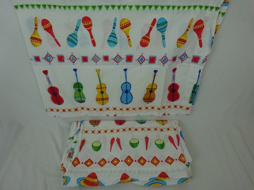 The Company Store Fiesta / Mexico Flat Sheet & 2 Pillow Shams~ Made in Portugal - Picture 3 of 8