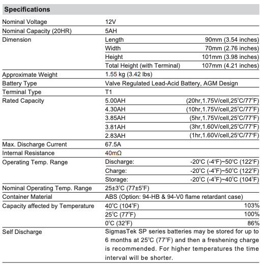 Ultra Currie eZip 150 Electric Bike and Scooter Replacement Battery - 12V 5AH T1