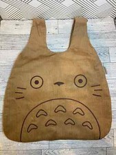 Studio Ghibli My Neighbor Totoro Beige Velvet Large Brown Tote Bag 11x12.5 inch