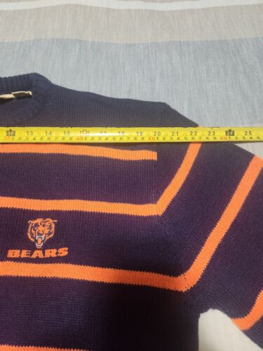 Rare 80's Vintage LOGO 7 Orange & Blue Striped Chicago Bears NFL Sweater XLarge - Picture 11 of 16