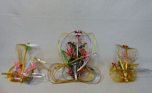 Juego de 3 Artesanías de Cordón Tradicional Japonés MIZUHIKI / Barco del Tesoro - Imagen 5 de 6