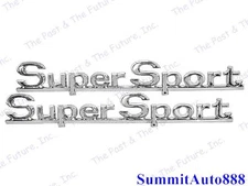 1966 66 Chevy Chevelle El Camino Quarter Emblem Super Sport SS Pair 2PC CVEM66-6