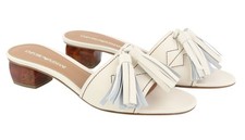 EMPORIO ARMANI X3P694 Ballerine Donna EU37 In Pelle Bianca Con Frange