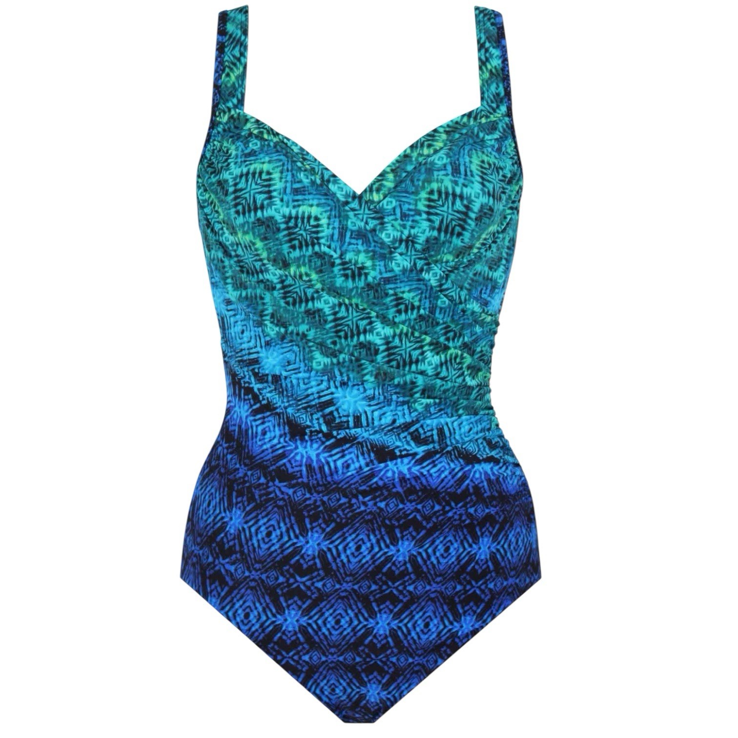 MiracleSuit Underwire One Piece Swimsuit Size 10 It’s A Wrap Blue Multicolor
