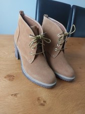 Dune of London Head Over Heels Faux Tan Suede Boots Size 8