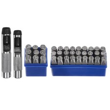 36Stk Metall Stempeln Kit 31/64" (12.5mm)(A-Z 0-8 "&" Symbol) Stahl Preßwerkzeug