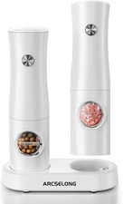 Electric Salt and Pepper Grinder Set with Type-C Rechargeable Base, No Battery N