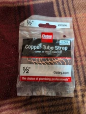 Oatey 1/2-in Copper Tube Strap 2 Hole 10-Pack Plumbing Accessories 33538