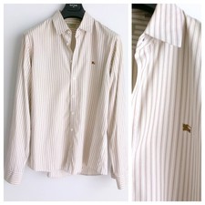 BURBERRY LONDON MEN'S 100 COTTON STRIPED SHIRT SAND Sz-L
