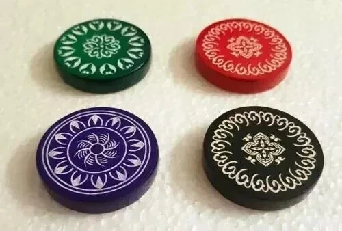 4 x India DP Tournament Carrom Carom Board Flicker Striker Coins Plastic - Image 4 of 4