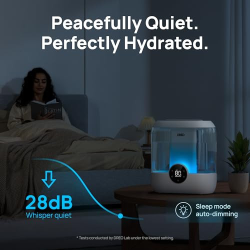 Top Fill Humidifiers for Bedroom, 60H Runtime, 28 dB Quiet Supersized 6L White - Picture 5 of 7