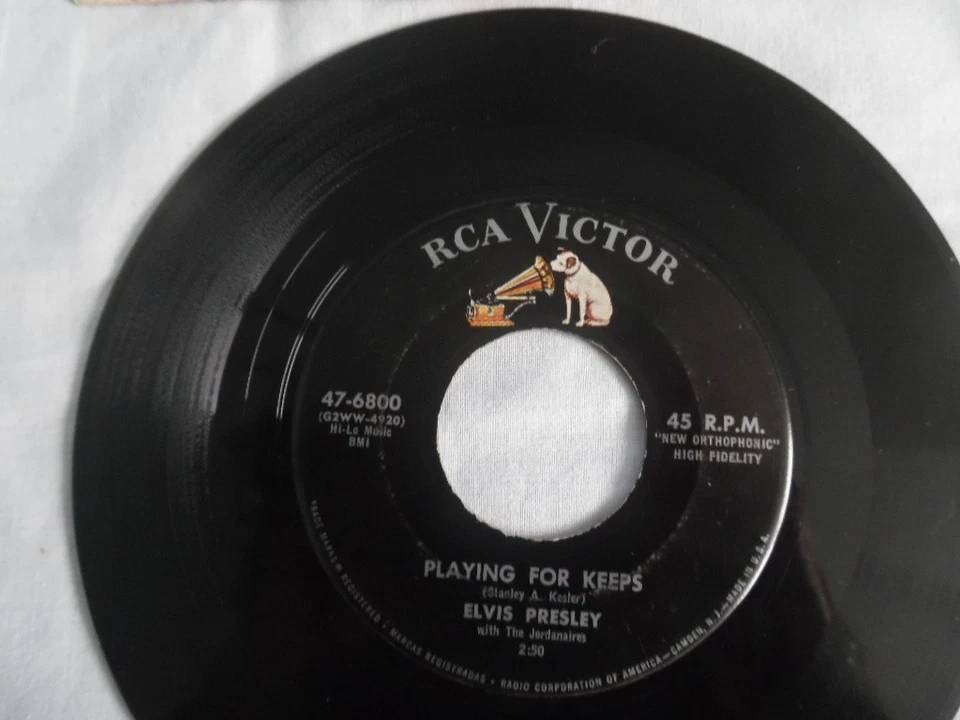 ELVIS PRESLEY 45 RPM PLAYING FOR KEEPS / TOO MUCH & RIP IT UP-LOT OF 2 Foto 4 de 4