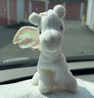 Ty Beanie Babies Magic the Dragon White Plush 1995 Vintage Ages 3-4 Years